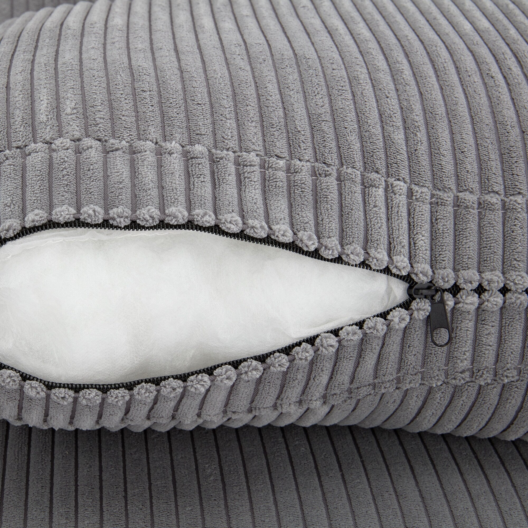 Canapé 3 places rembourré en velours côtelé avec coussins amovibles