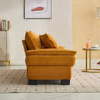 Canapé à assise profonde rembourré en velours côtelé