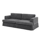 Canapé à jupe rembourré en velours côtelé - 39 P x 84,5 L x 33 H