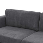 Canapé à jupe rembourré en velours côtelé - 39 P x 84,5 L x 33 H