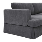 Canapé à jupe rembourré en velours côtelé - 39 P x 84,5 L x 33 H