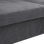 Canapé à jupe rembourré en velours côtelé - 39 P x 84,5 L x 33 H