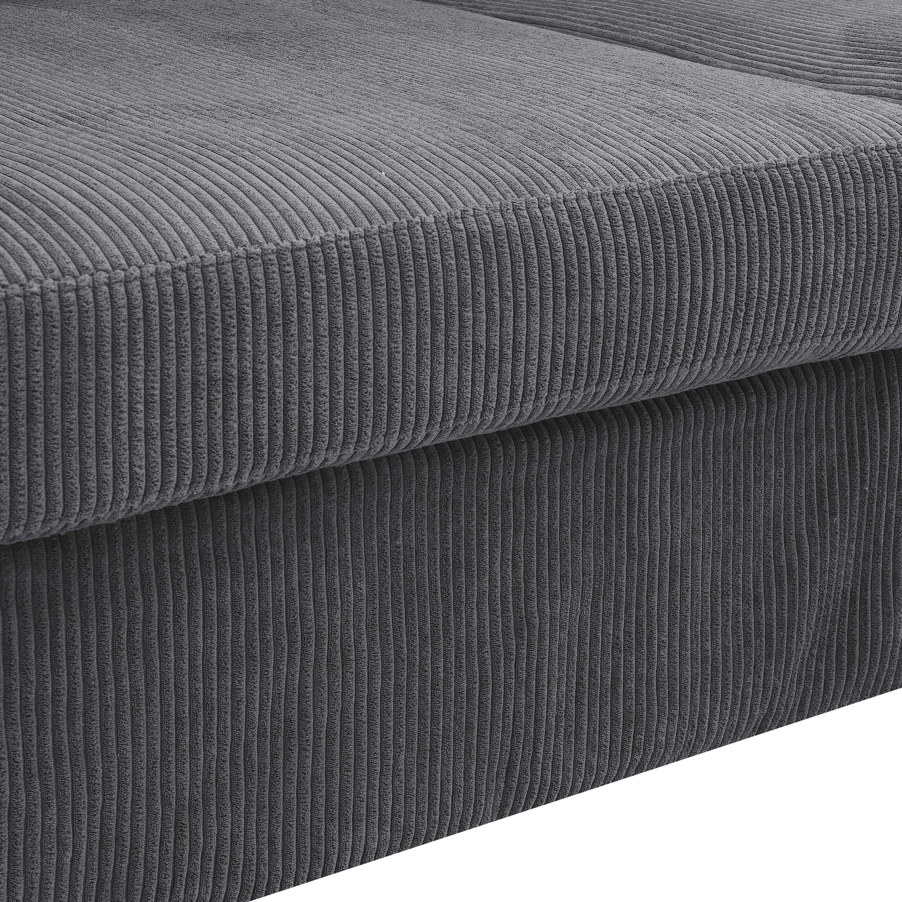 Canapé à jupe rembourré en velours côtelé - 39 P x 84,5 L x 33 H