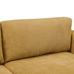 Canapé à jupe rembourré en velours côtelé - 39 P x 84,5 L x 33 H