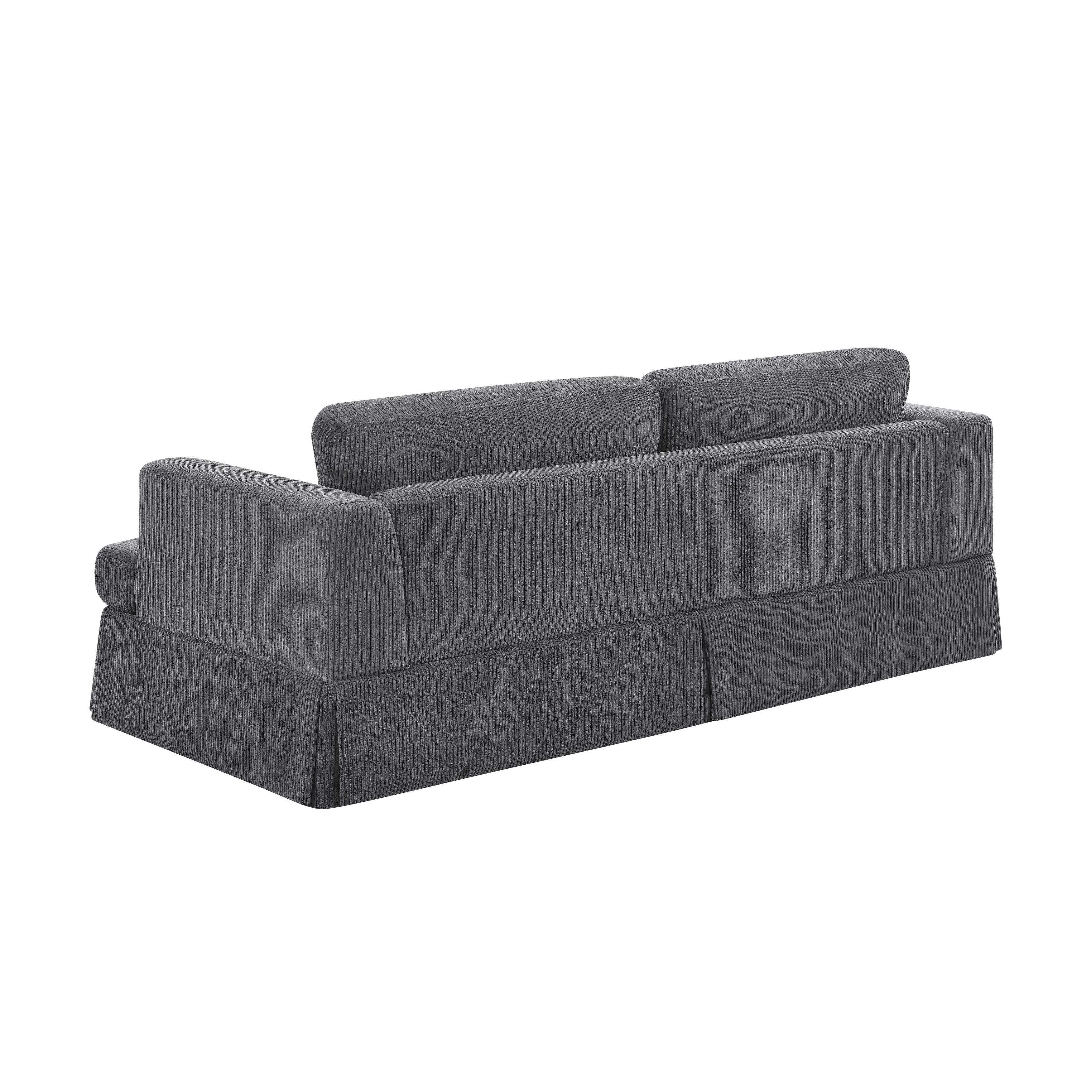 Canapé à jupe rembourré en velours côtelé - 39 P x 84,5 L x 33 H