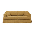 Canapé à jupe rembourré en velours côtelé - 39 P x 84,5 L x 33 H