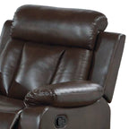 Fauteuil inclinable manuel Corie, coussin en similicuir marron