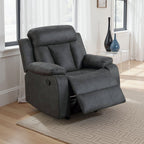 Fauteuil inclinable manuel Corie, coussin en similicuir gris foncé
