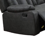 Canapé inclinable manuel Corie, 83 pouces, bois massif, similicuir gris