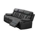 Canapé inclinable manuel Corie, 83 pouces, bois massif, similicuir gris