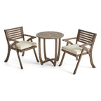 Ensemble bistrot d'extérieur Coronado 3 pièces en bois par Christopher Knight Home - N/A
