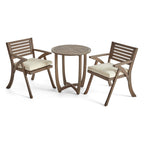 Ensemble bistrot d'extérieur Coronado 3 pièces en bois par Christopher Knight Home - N/A
