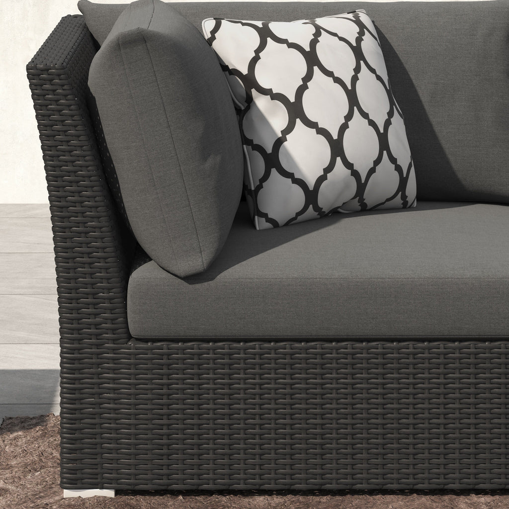 Ensemble de conversation sectionnel de patio en osier et aluminium Corvus 8 pièces