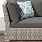 Ensemble de conversation sectionnel de patio en osier et aluminium Corvus 8 pièces