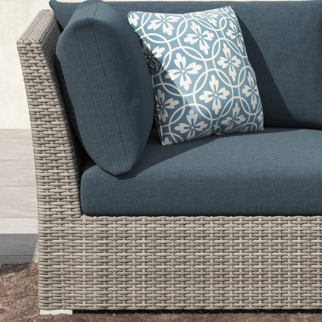 Ensemble de conversation sectionnel de patio en osier et aluminium Corvus 8 pièces