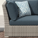 Ensemble de conversation sectionnel de patio en osier et aluminium Corvus 8 pièces