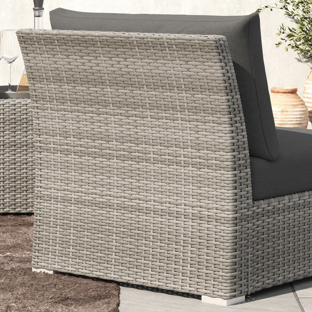 Ensemble de conversation sectionnel de patio en osier et aluminium Corvus 8 pièces