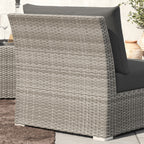 Ensemble de conversation sectionnel de patio en osier et aluminium Corvus 8 pièces