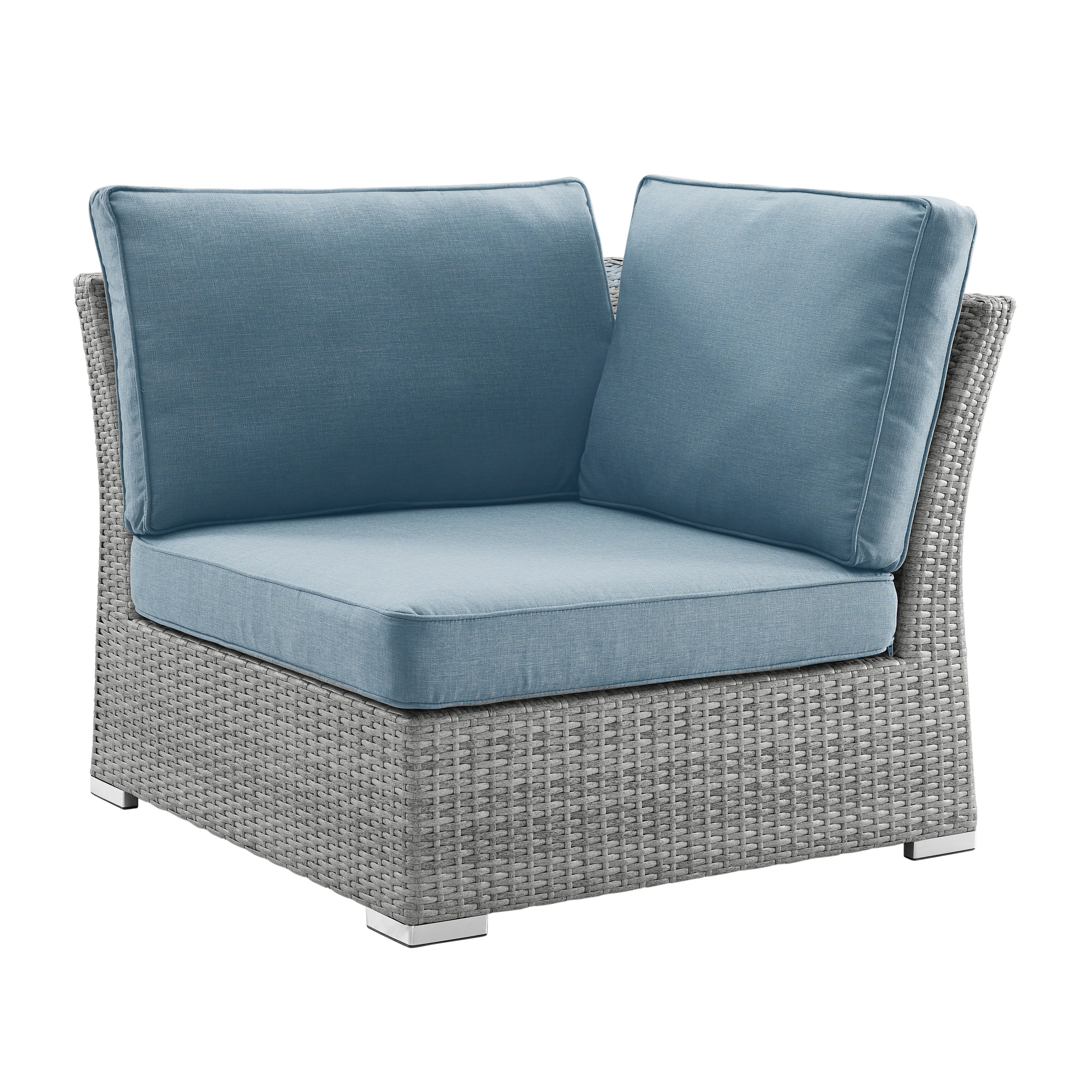 Ensemble de conversation sectionnel de patio en osier et aluminium Corvus 8 pièces