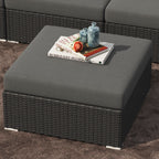 Ensemble de conversation sectionnel de patio en osier et aluminium Corvus 8 pièces