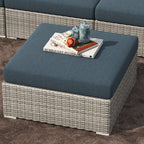 Ensemble de conversation sectionnel de patio en osier et aluminium Corvus 8 pièces