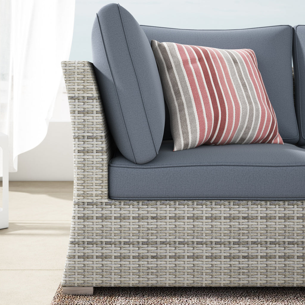 Ensemble de conversation sectionnel de patio en osier et aluminium Corvus 8 pièces