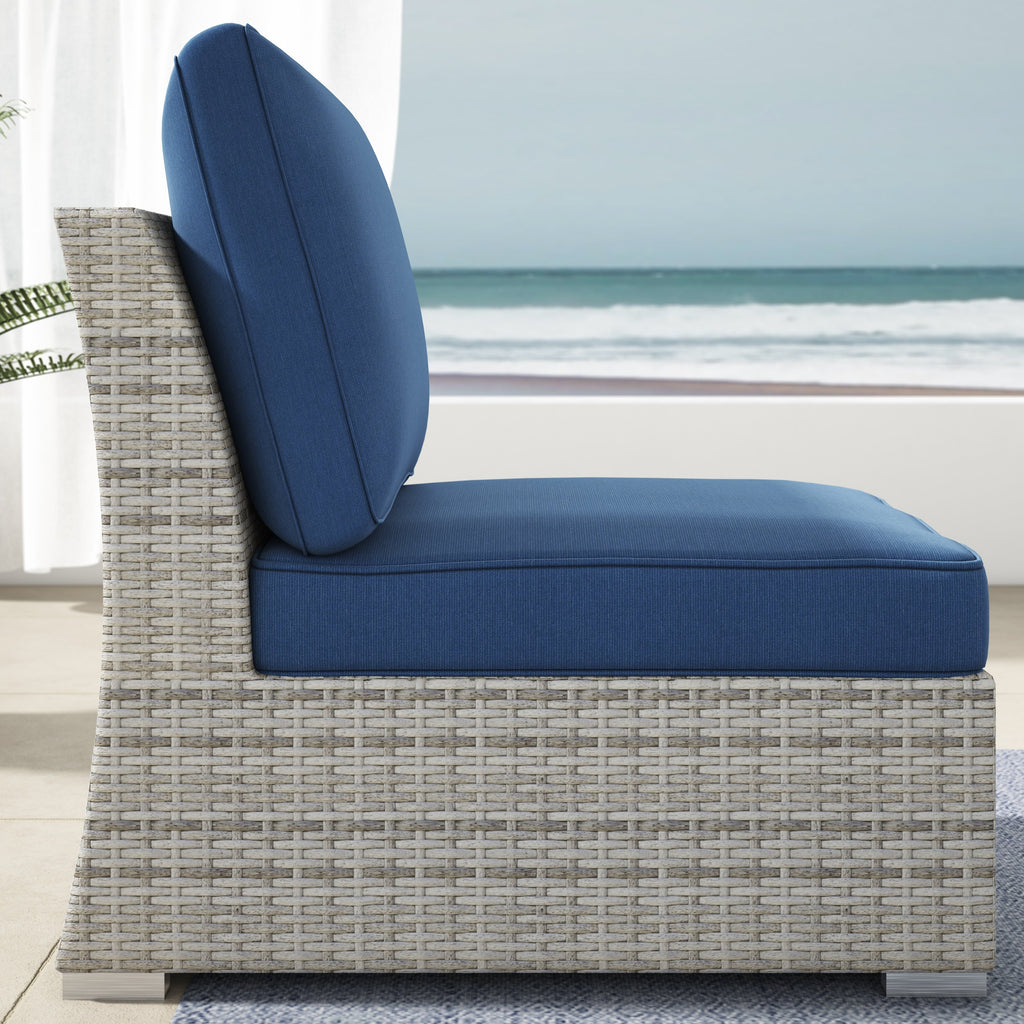 Ensemble de conversation sectionnel de patio en osier et aluminium Corvus 8 pièces