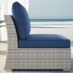 Ensemble de conversation sectionnel de patio en osier et aluminium Corvus 8 pièces