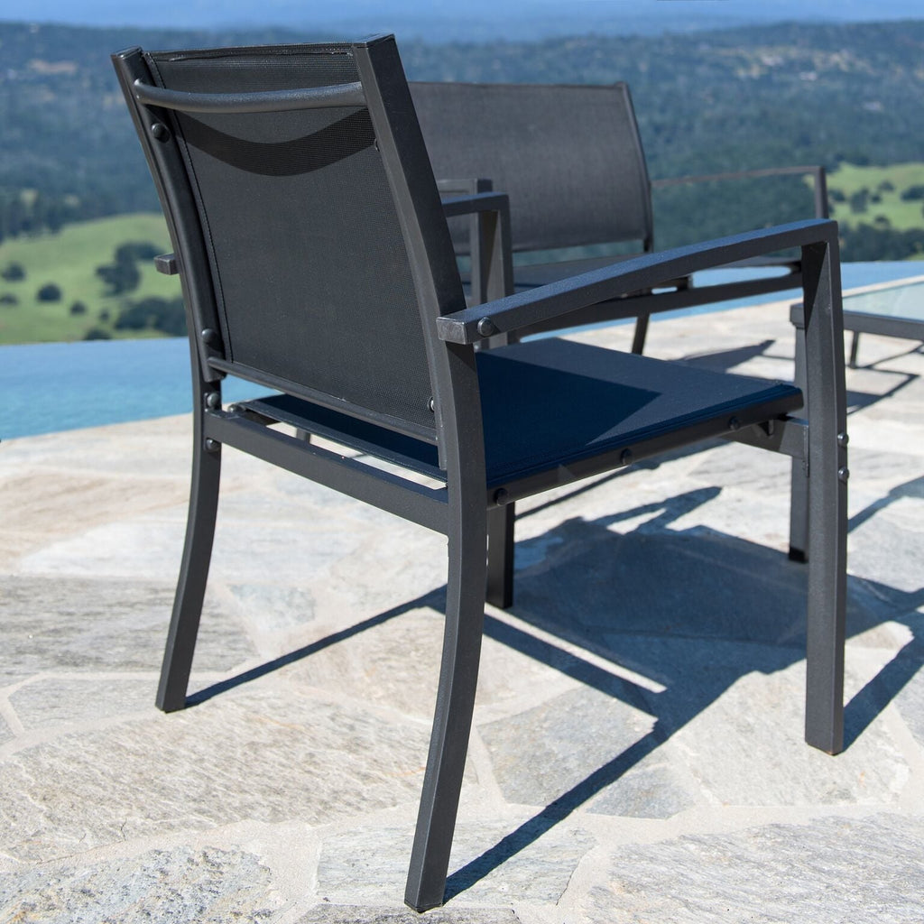 Ensemble de conversation en tissu élingue d'extérieur Corvus Antonio 4 pièces