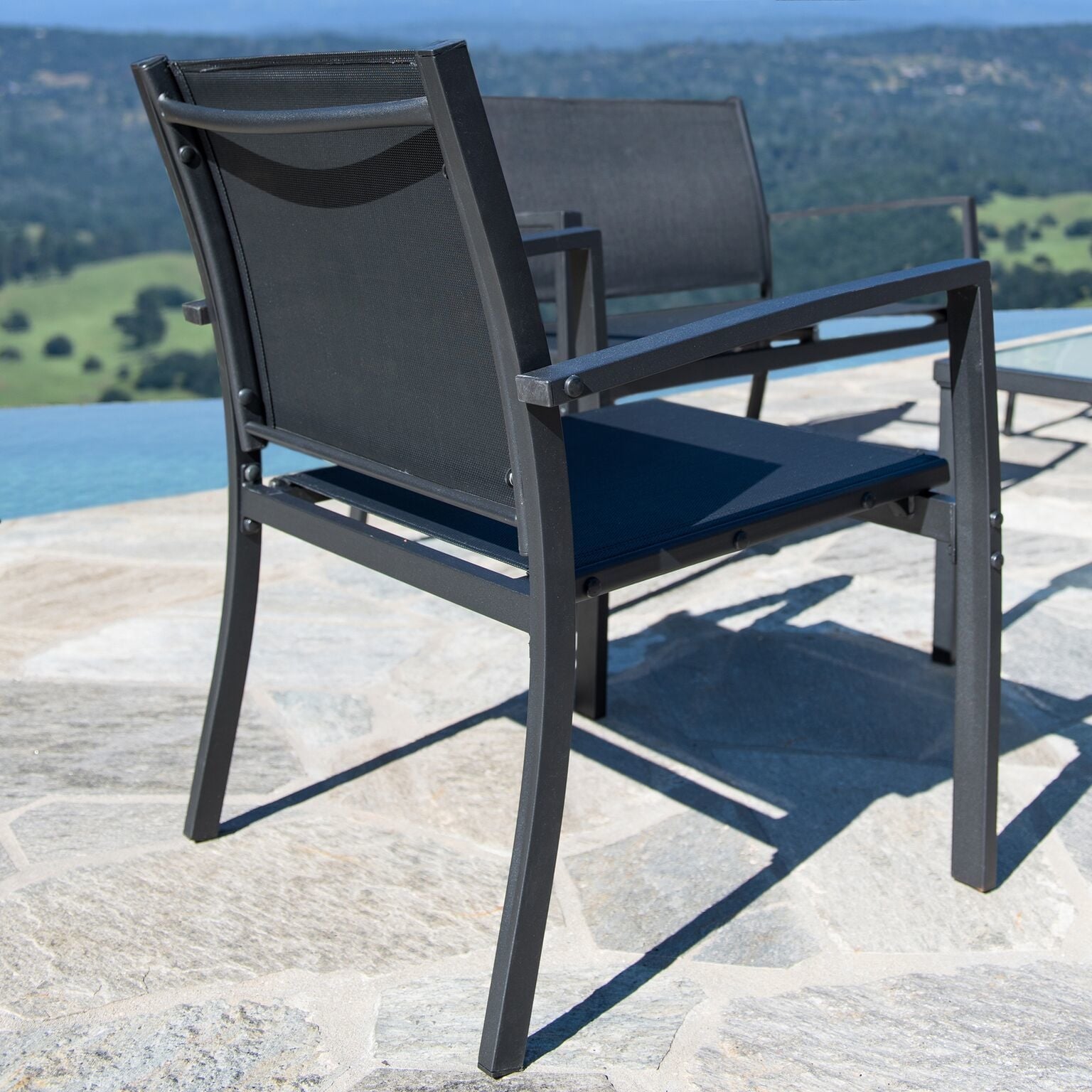 Ensemble de conversation en tissu élingue d'extérieur Corvus Antonio 4 pièces