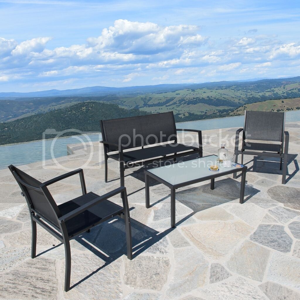 Ensemble de conversation en tissu élingue d'extérieur Corvus Antonio 4 pièces