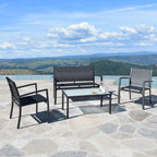 Ensemble de conversation en tissu élingue d'extérieur Corvus Antonio 4 pièces