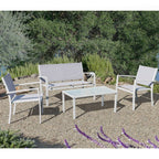 Ensemble de conversation en tissu élingue d'extérieur Corvus Antonio 4 pièces