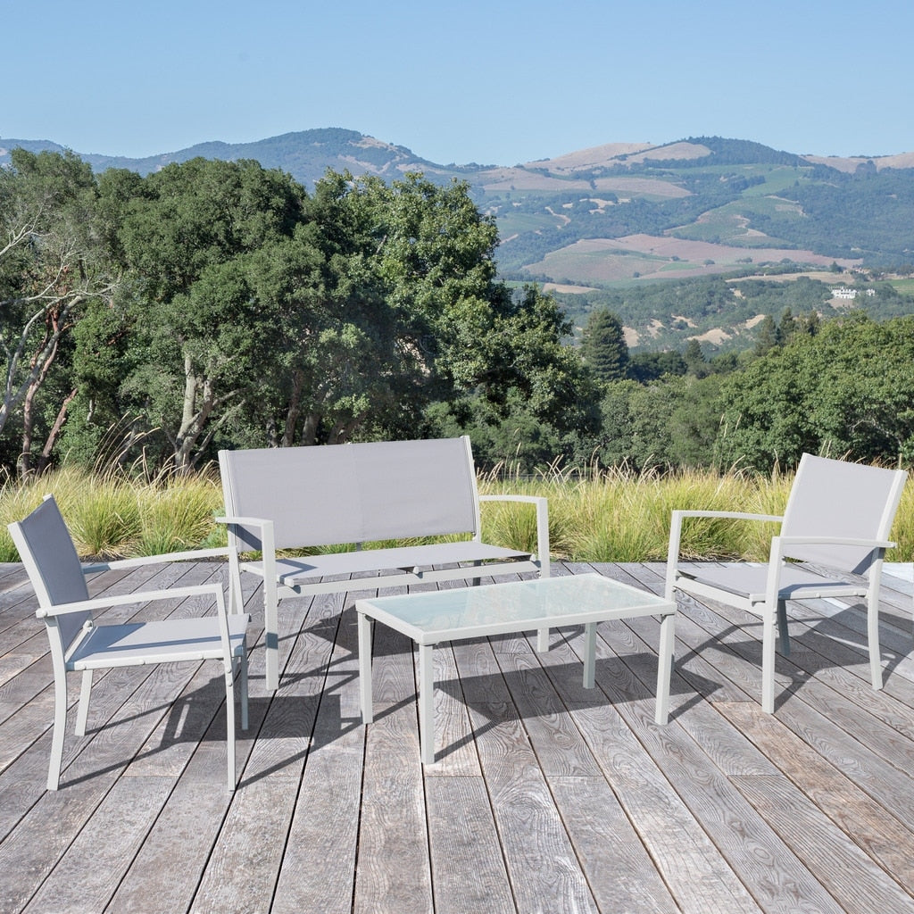 Ensemble de conversation en tissu élingue d'extérieur Corvus Antonio 4 pièces