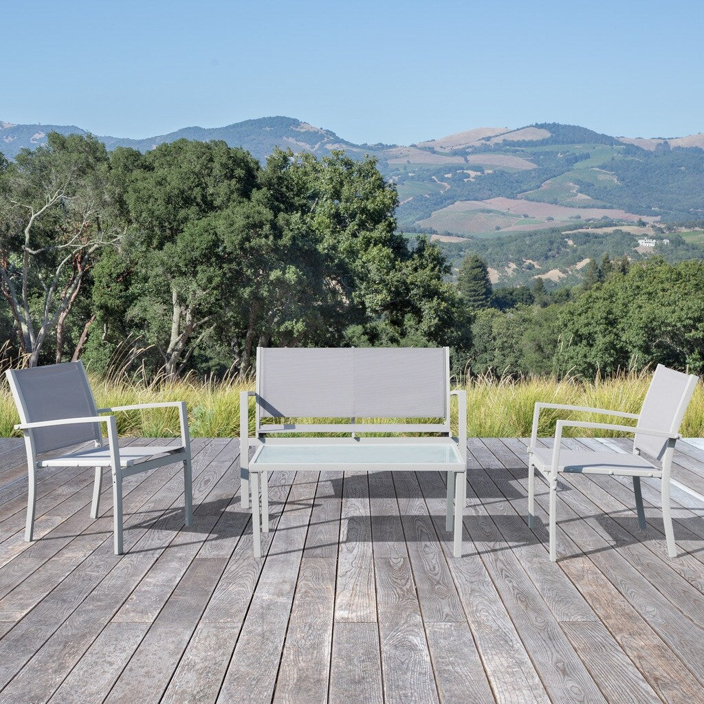 Ensemble de conversation en tissu élingue d'extérieur Corvus Antonio 4 pièces