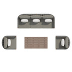 Ensemble de canapés de patio Corvus Iona 4 pièces en bois d'eucalyptus et corde avec tissu Sunbrella