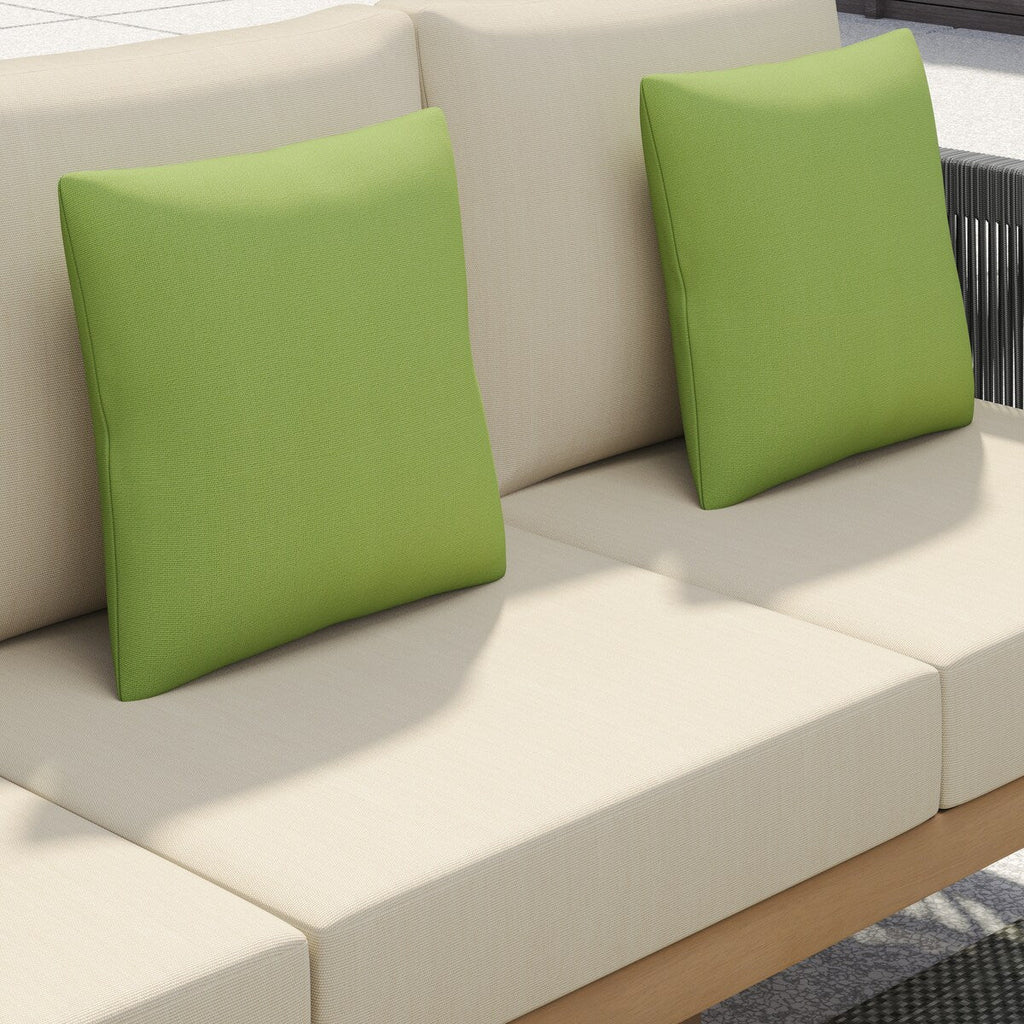 Ensemble de canapés de patio Corvus Iona 4 pièces en bois d'eucalyptus et corde avec tissu Sunbrella