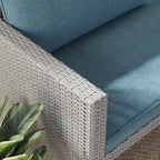 Ensemble de salle à manger d'extérieur Corvus Martinka en aluminium et osier, 7 pièces