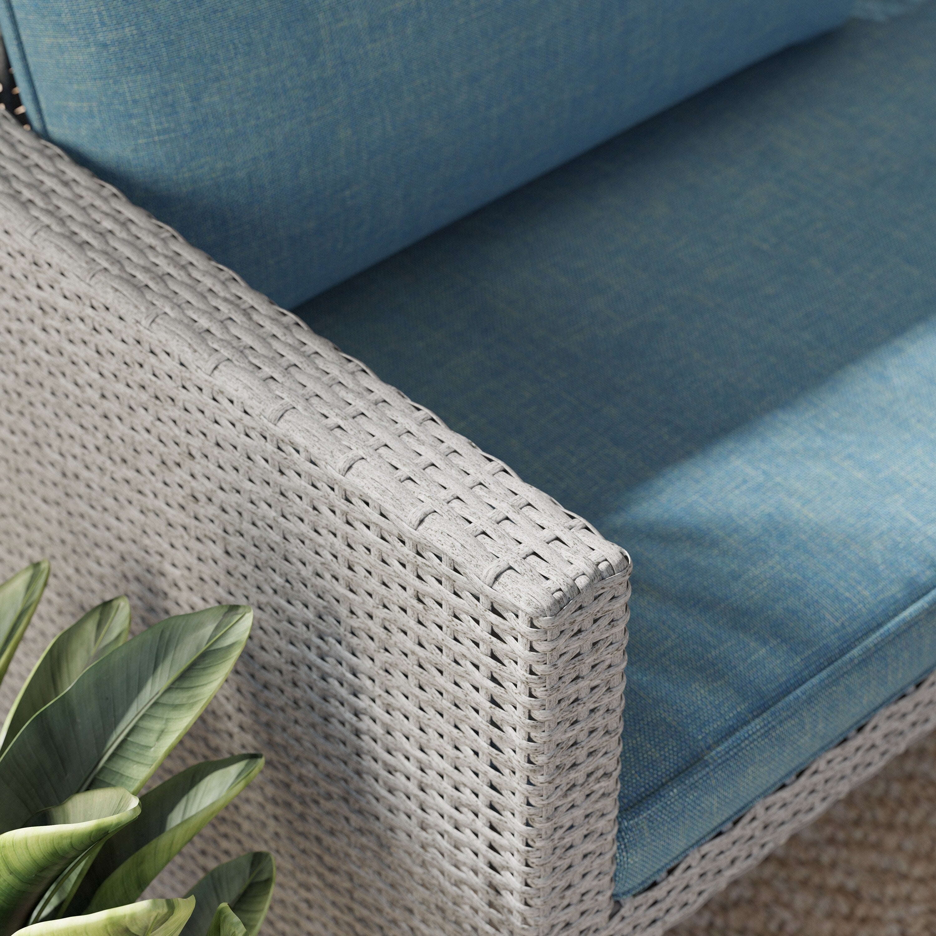 Ensemble de salle à manger d'extérieur Corvus Martinka en aluminium et osier, 7 pièces