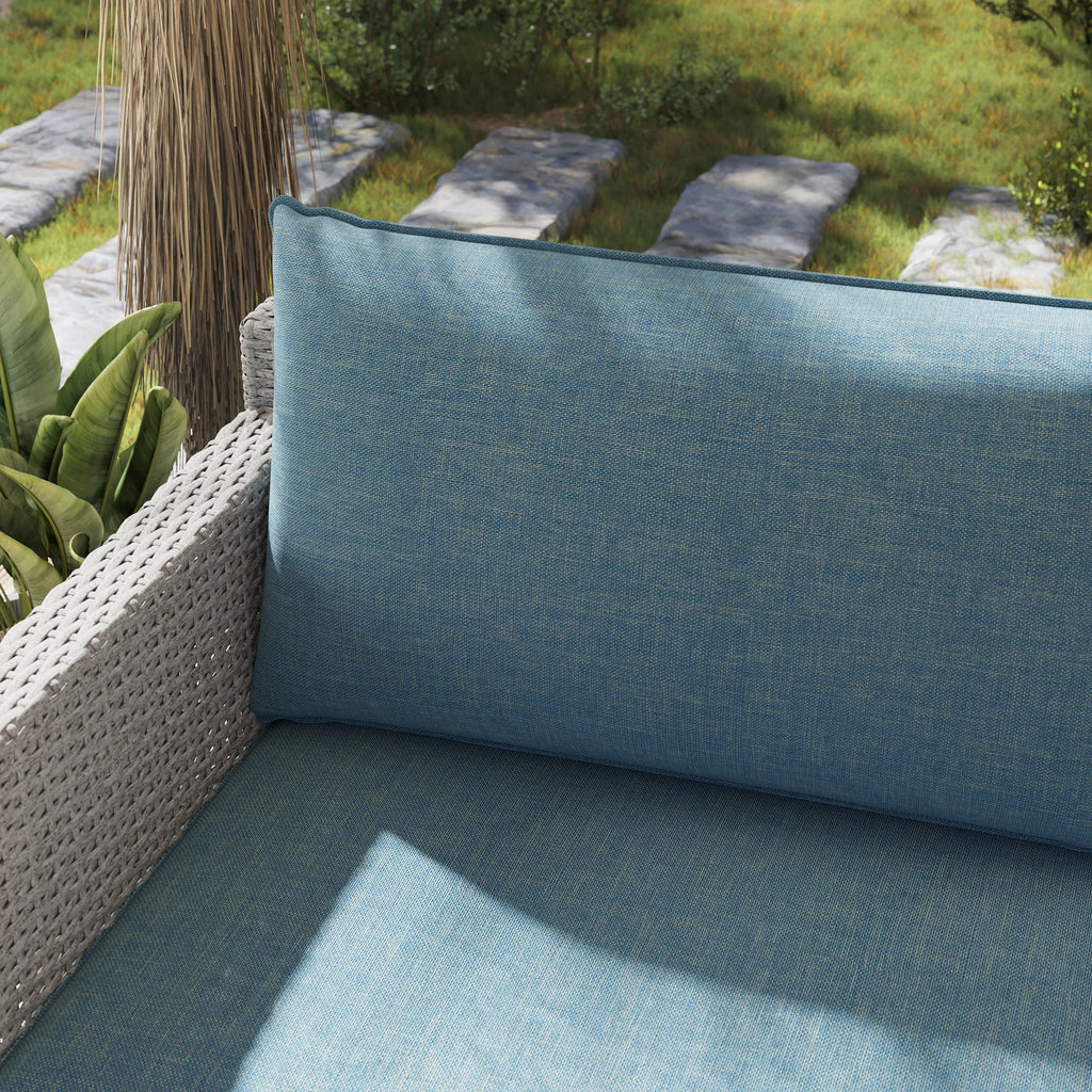 Ensemble de salle à manger d'extérieur Corvus Martinka en aluminium et osier, 7 pièces