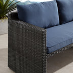 Ensemble de salle à manger d'extérieur Corvus Martinka en aluminium et osier, 7 pièces