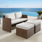 Ensemble de salle à manger d'extérieur Corvus Martinka en aluminium et osier, 7 pièces