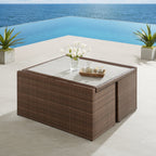 Ensemble de salle à manger d'extérieur Corvus Martinka en aluminium et osier, 7 pièces