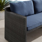 Ensemble de salle à manger d'extérieur Corvus Martinka en aluminium et osier, 7 pièces