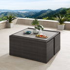 Ensemble de salle à manger d'extérieur Corvus Martinka en aluminium et osier, 7 pièces