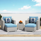 Ensemble de meubles d'extérieur Corvus Martinka en osier gris 5 pièces