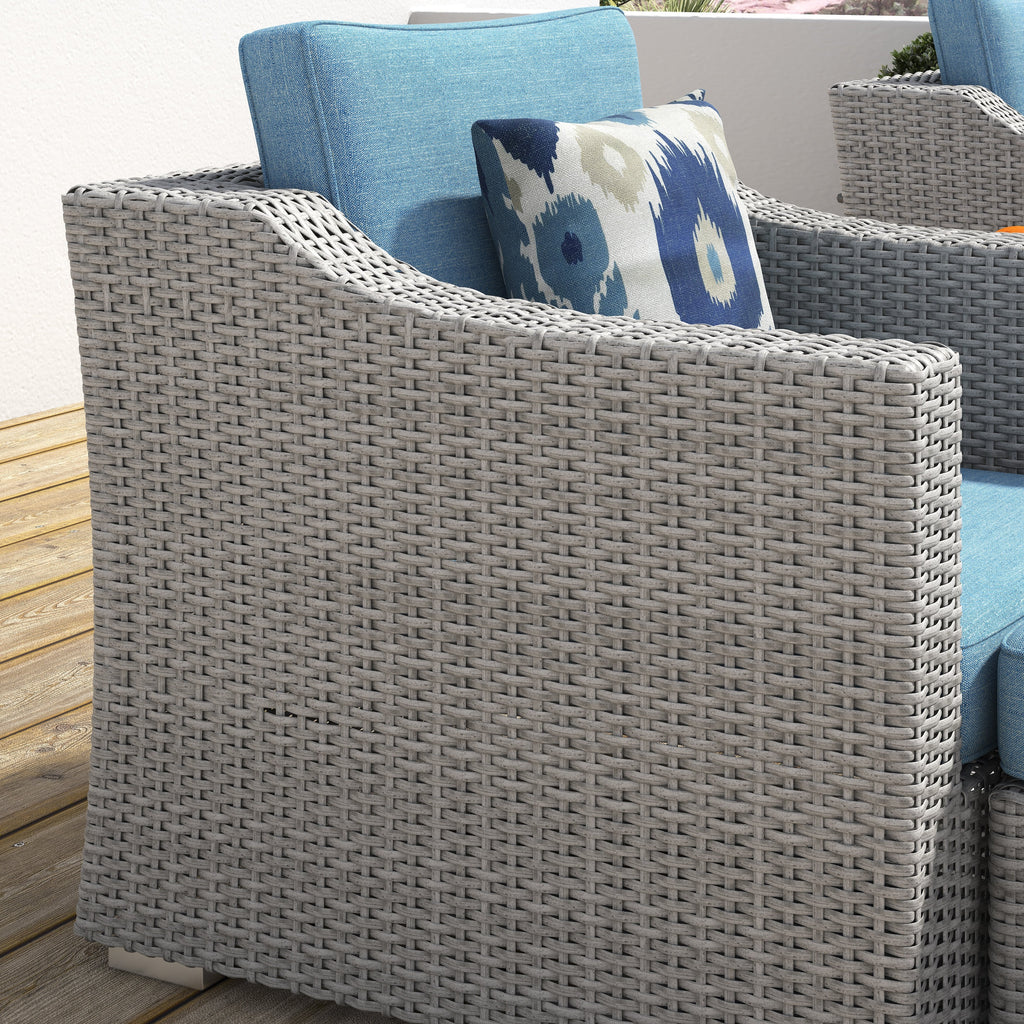 Ensemble de meubles d'extérieur Corvus Martinka en osier gris 5 pièces