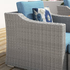 Ensemble de meubles d'extérieur Corvus Martinka en osier gris 5 pièces