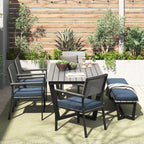 Ensemble de salle à manger d'extérieur Corvus Orville 6 pièces en aluminium avec plateau de table en WPC