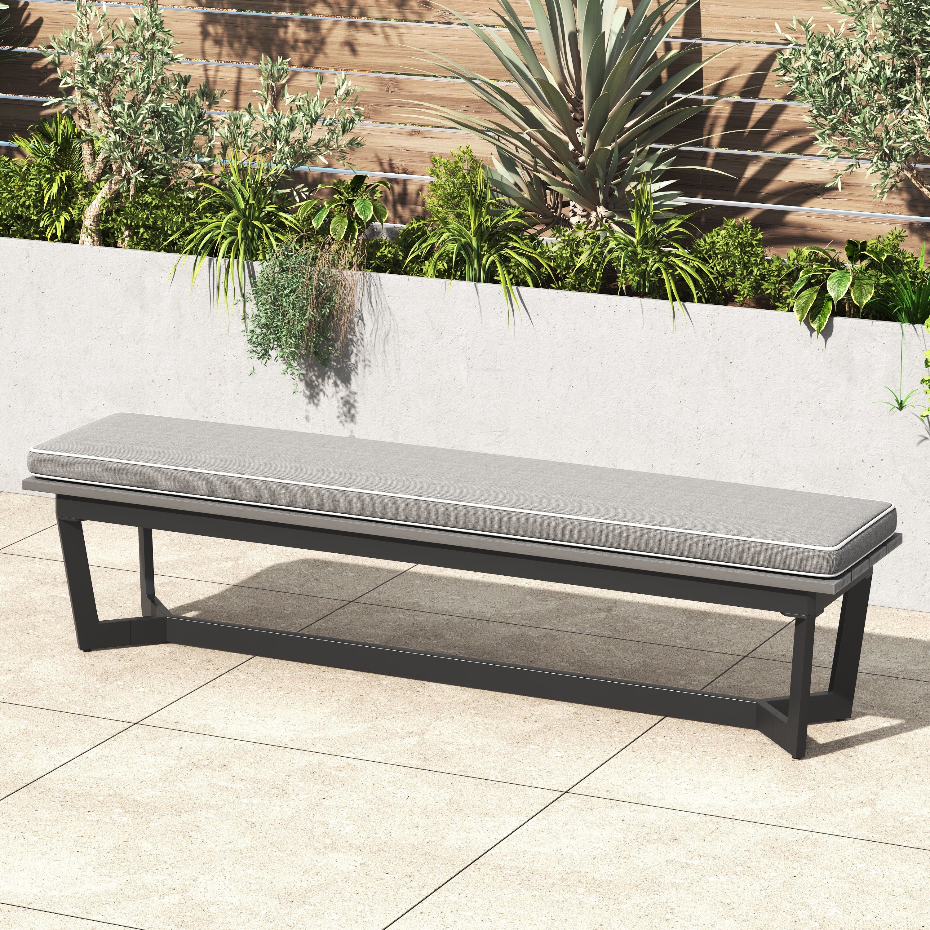 Ensemble de salle à manger d'extérieur Corvus Orville 6 pièces en aluminium avec plateau de table en WPC